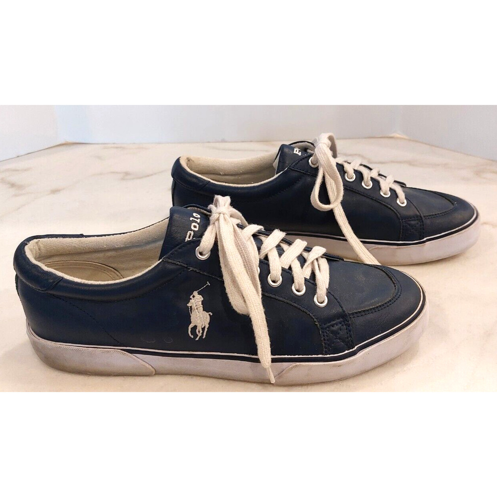 Polo Ralph Lauren HRT Ct I Sneakers Blue White Men Leather Sz 11.5 D Retail $110 - Picture 7 of 11